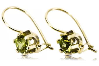 Des boucles d'oreilles Bijoux vintage Péridot jaune Or jaune 14 carats vec019y